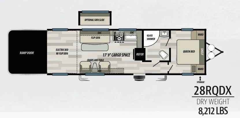 Forest River Shockwave 28RQDX floor plan