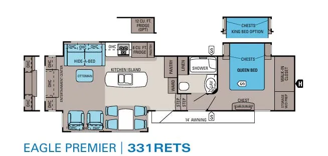 Jayco Eagle Premier 331RETS floor plan