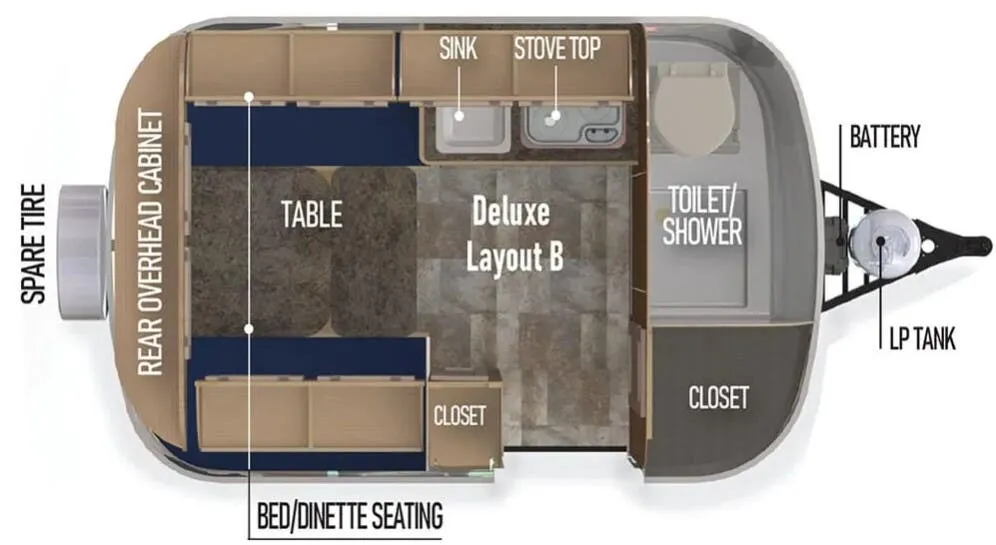 Scamp 13 Deluxe 13 DELUXE LAYOUT B floor plan