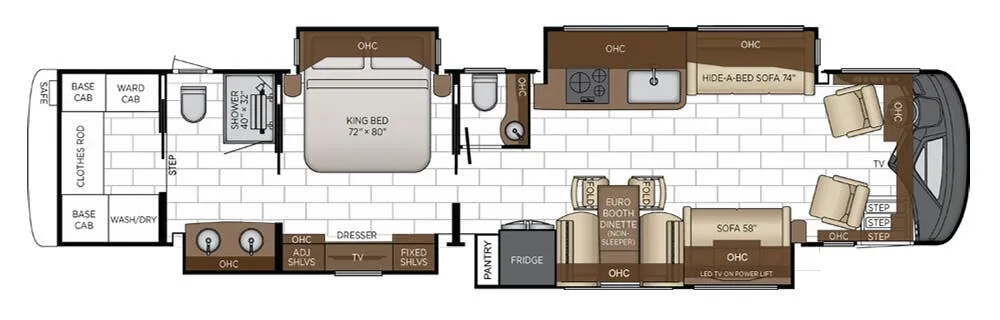 Newmar Essex 4545 FREIGHTLINER floor plan