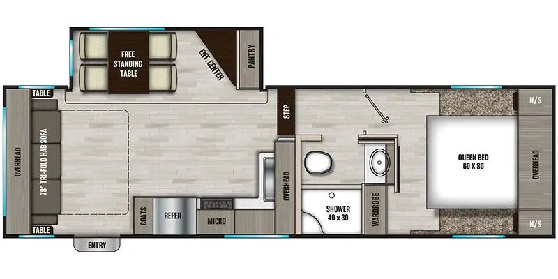 Shasta Phoenix X-lite 254RLS floor plan
