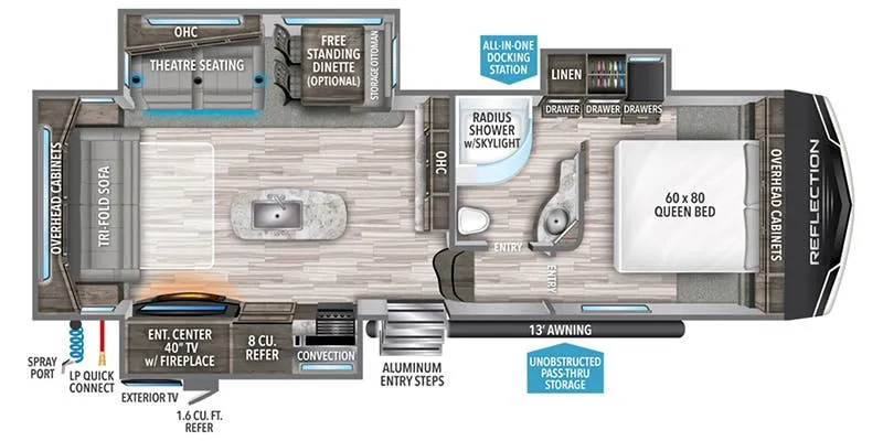 2018 Grand Design Reflection 29RS floor plan