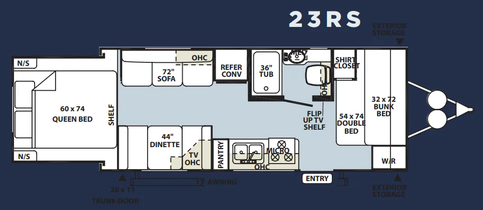Forest River Rockwood Roo 23RS floor plan
