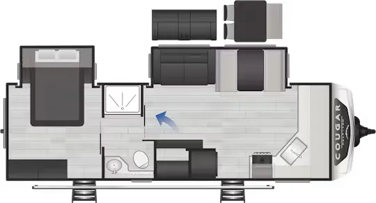 Keystone Cougar Half-Ton 25FKD floor plan