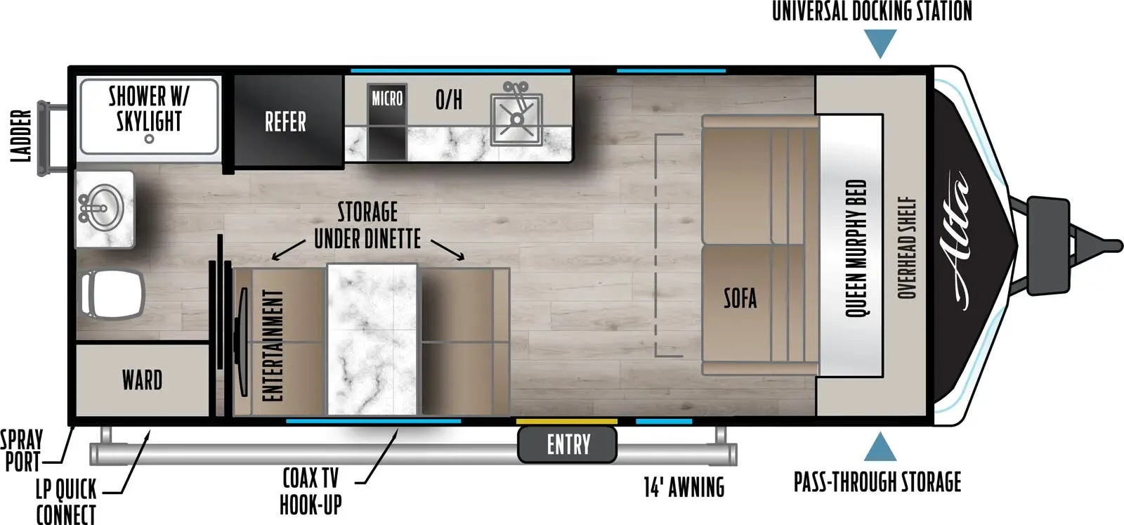 2026 East to West Alta 1600MRB LE - Floor plan
