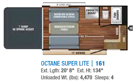 Jayco Octane Super Lite 161 floor plan
