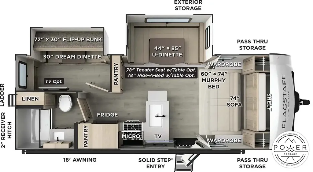 2026 Forest River Flagstaff Micro Lite 25FBH floor plan