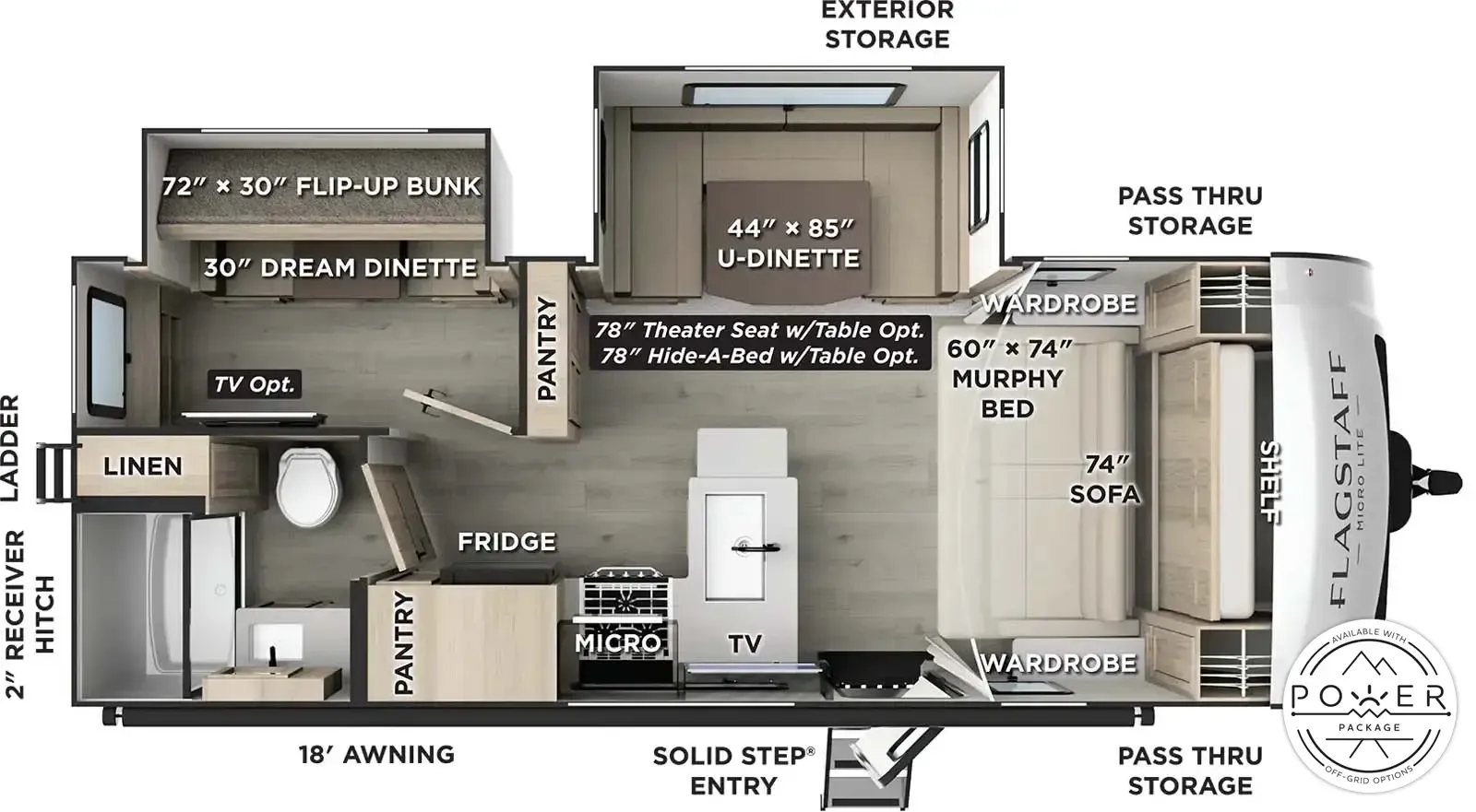 2026 Forest River Flagstaff Micro Lite 25FBH - Floor plan