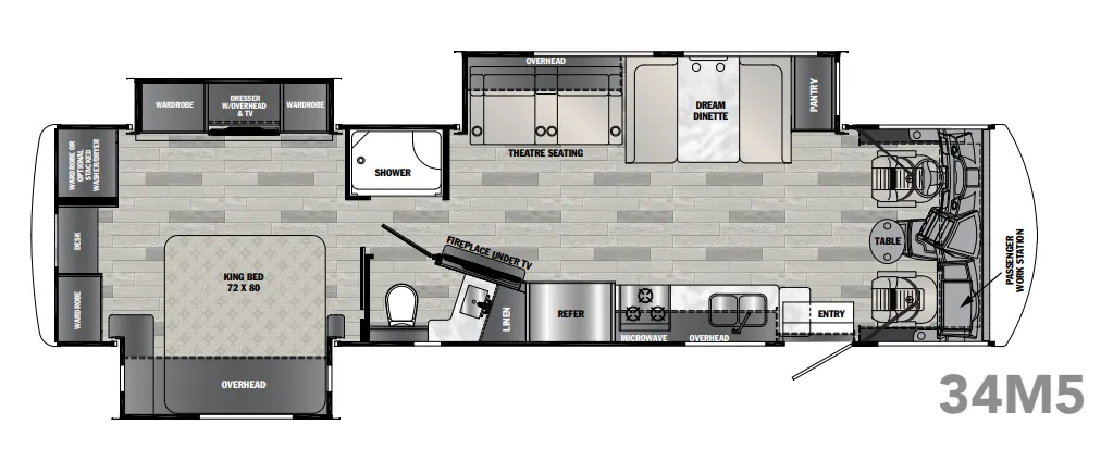 Forest River Georgetown 5 Series GT5 34M5 floor plan