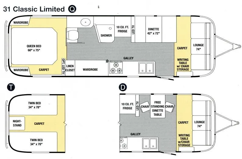 Airstream Classic 31 floor plan