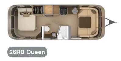 Airstream Flying Cloud 26RB QUEEN floor plan
