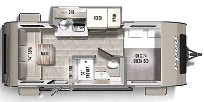 2021 Forest River RPOD USED 189 floor plan
