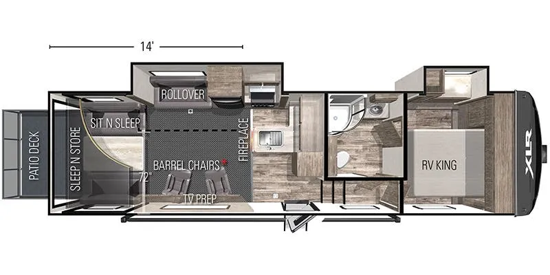 2022 Forest River XLR Boost 32RZR14 - Floor plan