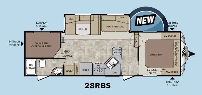 Keystone Cougar XLite 28RBS floor plan