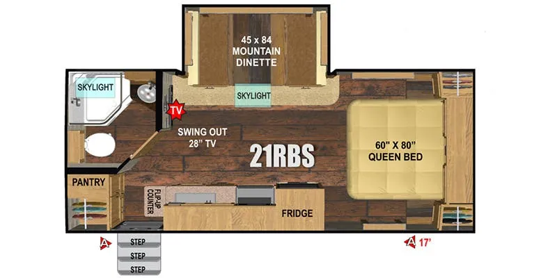Outdoors RV Titanium Series Creek Side 21RBS floor plan