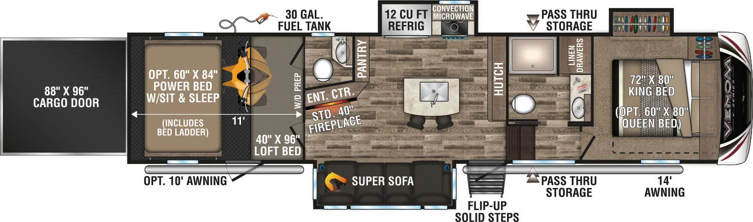 K-Z Venom V-Series V3411TK floor plan