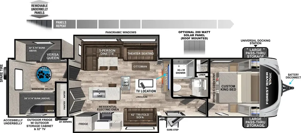 2025 Forest River Vibe 3400BH floor plan