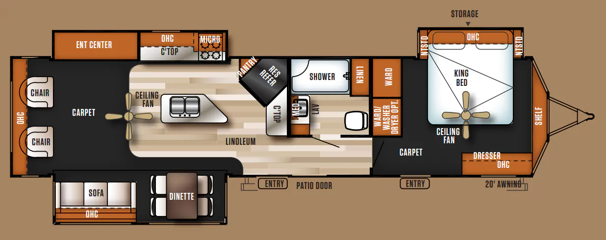 Forest River Salem Villa Estate 393RLT floor plan