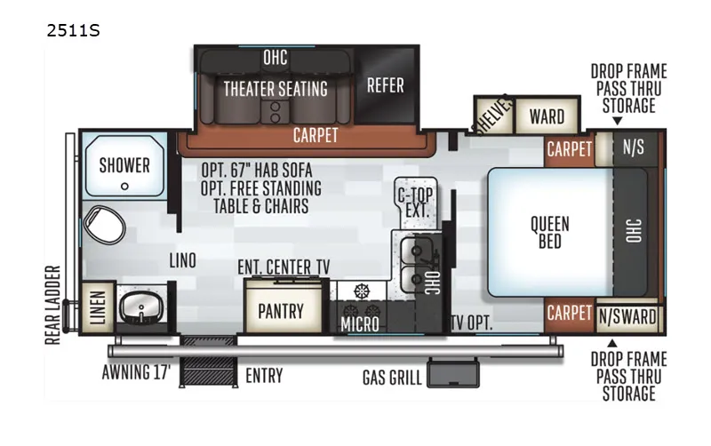 2019 Forest River Rockwood Mini Lite 2511S - Floor plan