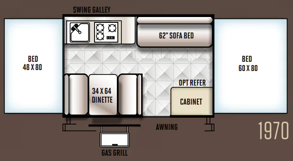 Forest River Rockwood Freedom 1970 floor plan