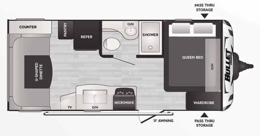 Keystone Bullet Crossfire 1900RD floor plan