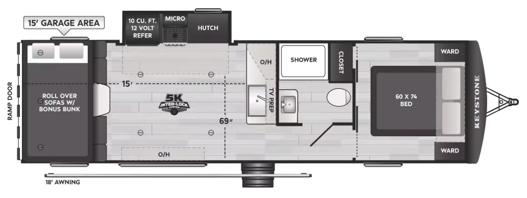 Keystone Carbon 30WFO floor plan