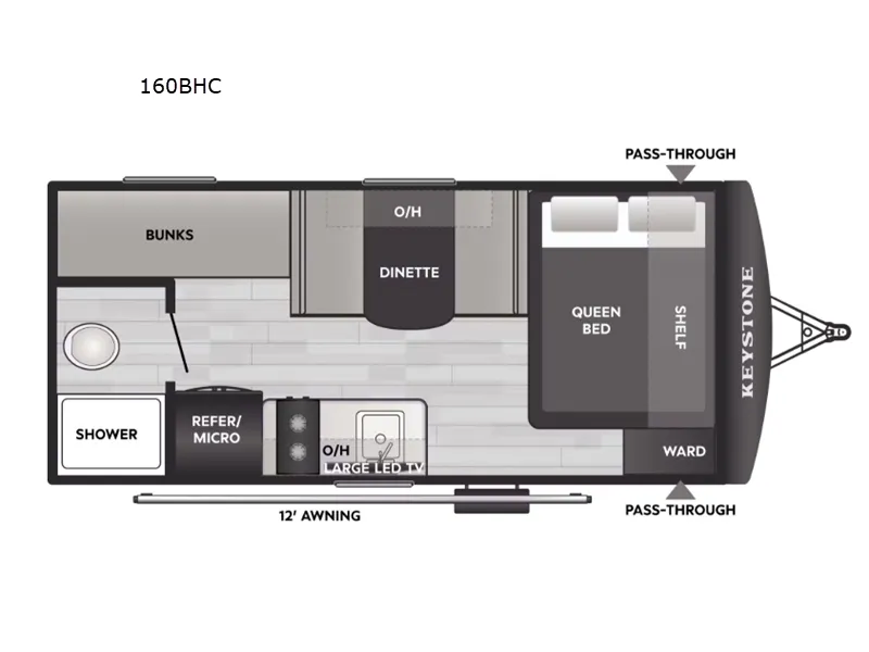 2026 Keystone Passport Classic 160BHC - Floor plan