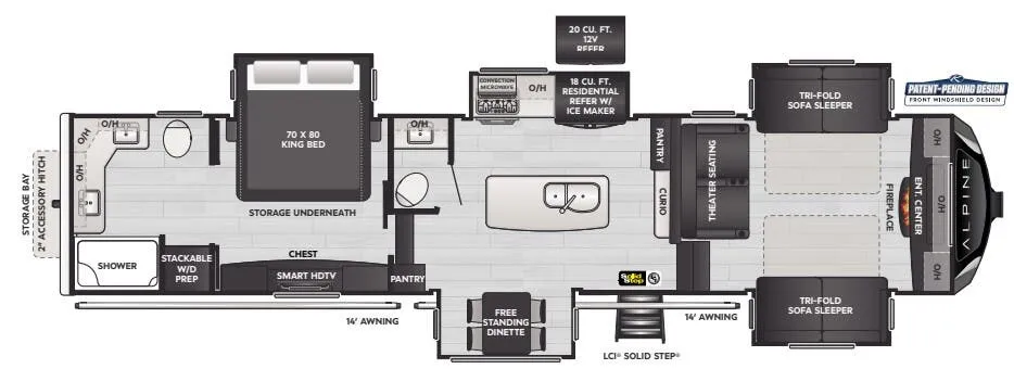 Keystone Alpine 3700FL floor plan