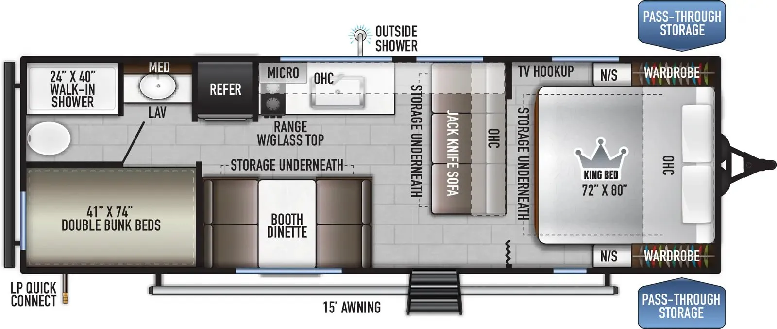 2024 East to West Della Terra LE 260BHLE - Floor plan