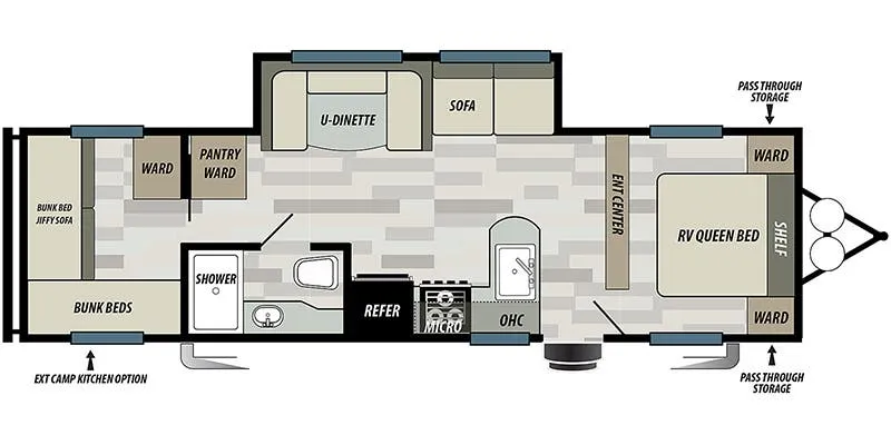 2022 Forest River Wildwood X-Lite 273QBXL - Floor plan
