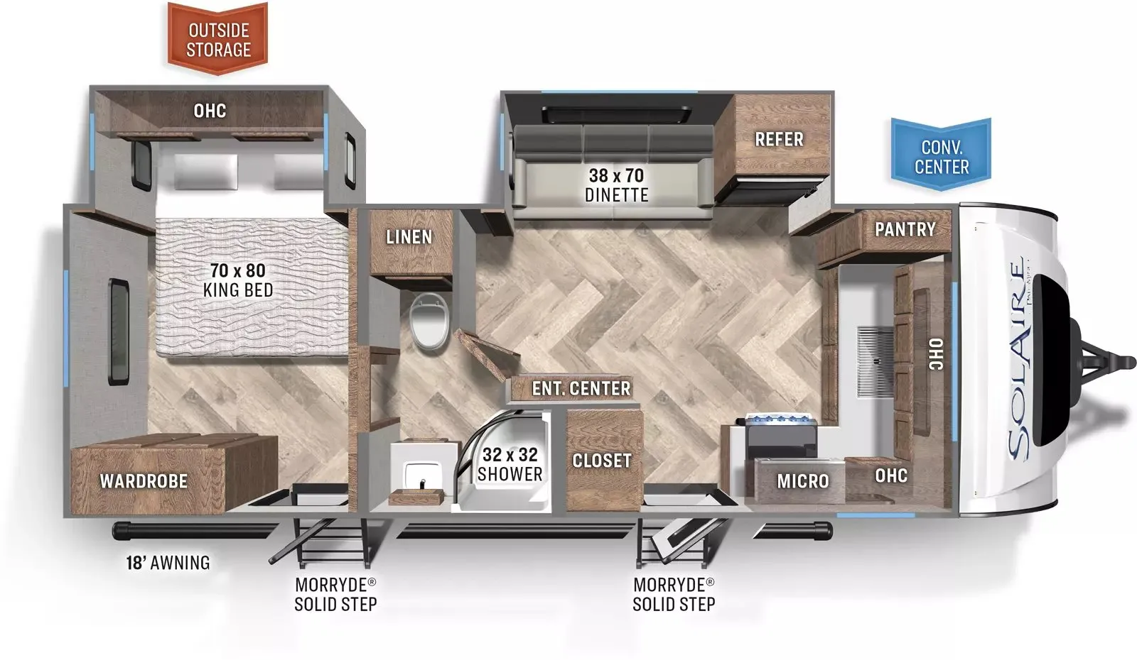 2024 Palomino Solaire 230FKBS - Floor plan