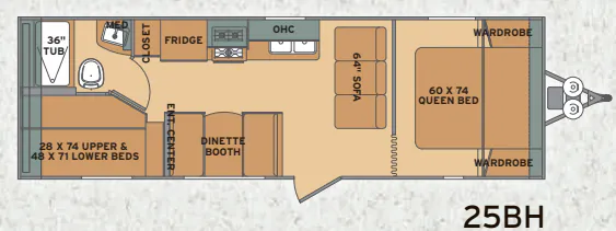 Shasta Oasis 25BH floor plan