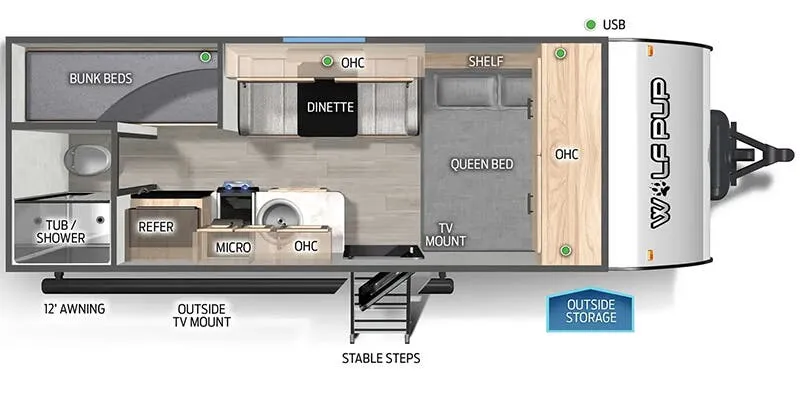 2027 Forest River Cherokee Wolf Pup 16LP - Floor plan