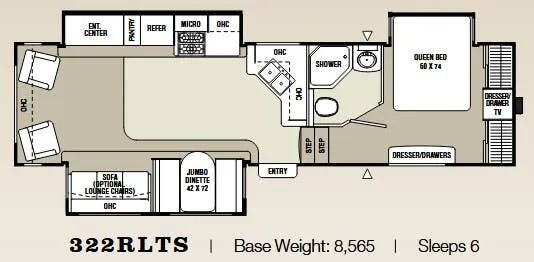 Coachmen Chaparral 322RLTS floor plan