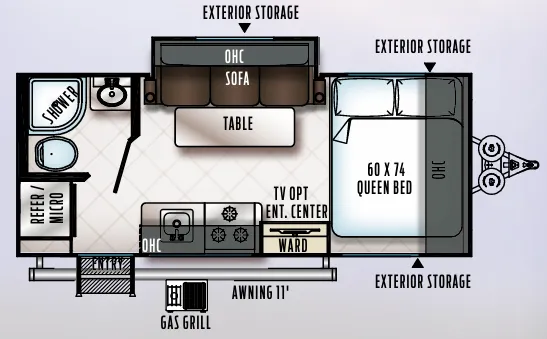 Forest River Rockwood Geo Pro G19FBS floor plan