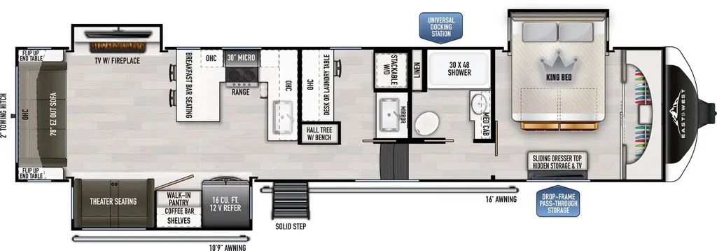2026 East to West Ahara 383UR floor plan