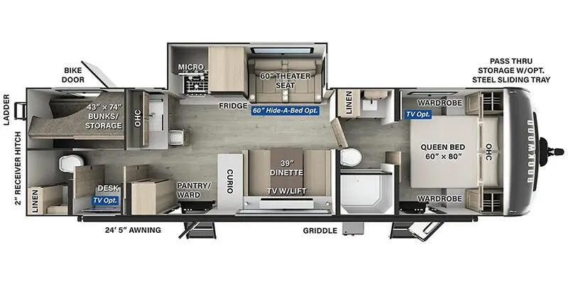 2025 Forest River Rockwood Ultra Lite 2918BH - Floor plan