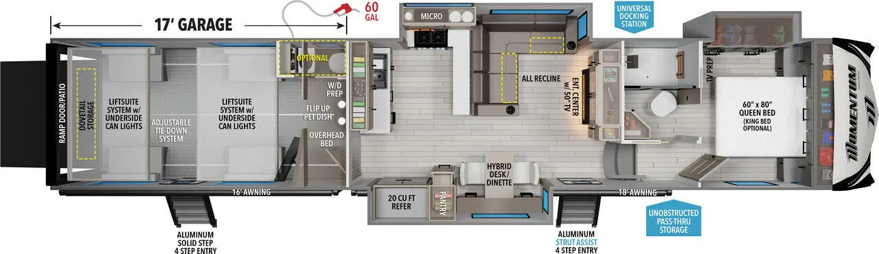 Grand Design Momentum M-Class 392M floor plan