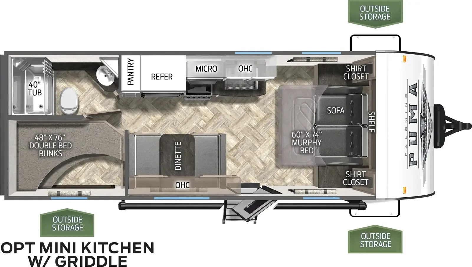 Palomino Puma 20BHX floor plan