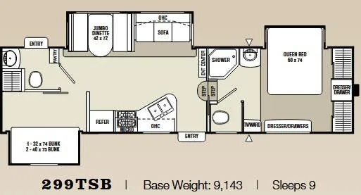Coachmen Chaparral 299TSB floor plan