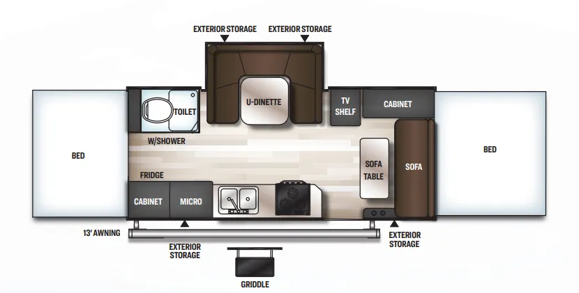 Forest River Rockwood High Wall HW296 floor plan