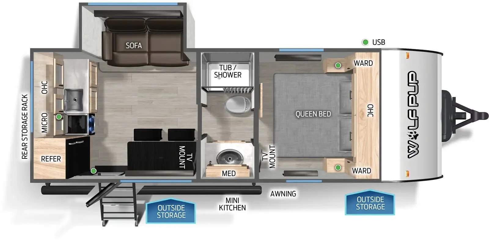 2025 Forest River Cherokee Wolf Pup 17SC - Floor plan