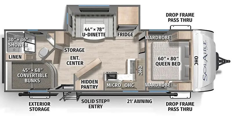 2025 Palomino Solaire Ultra-Lite 2430BHS - Floor plan