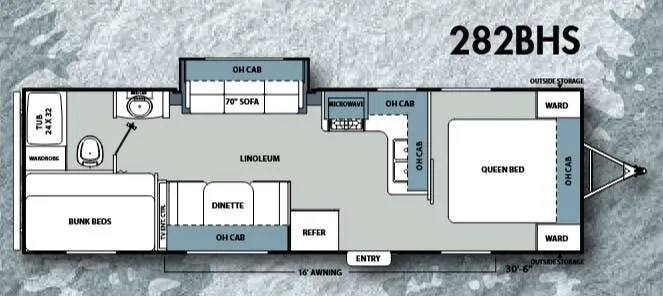 Coachmen Catalina Santara 282BHS floor plan