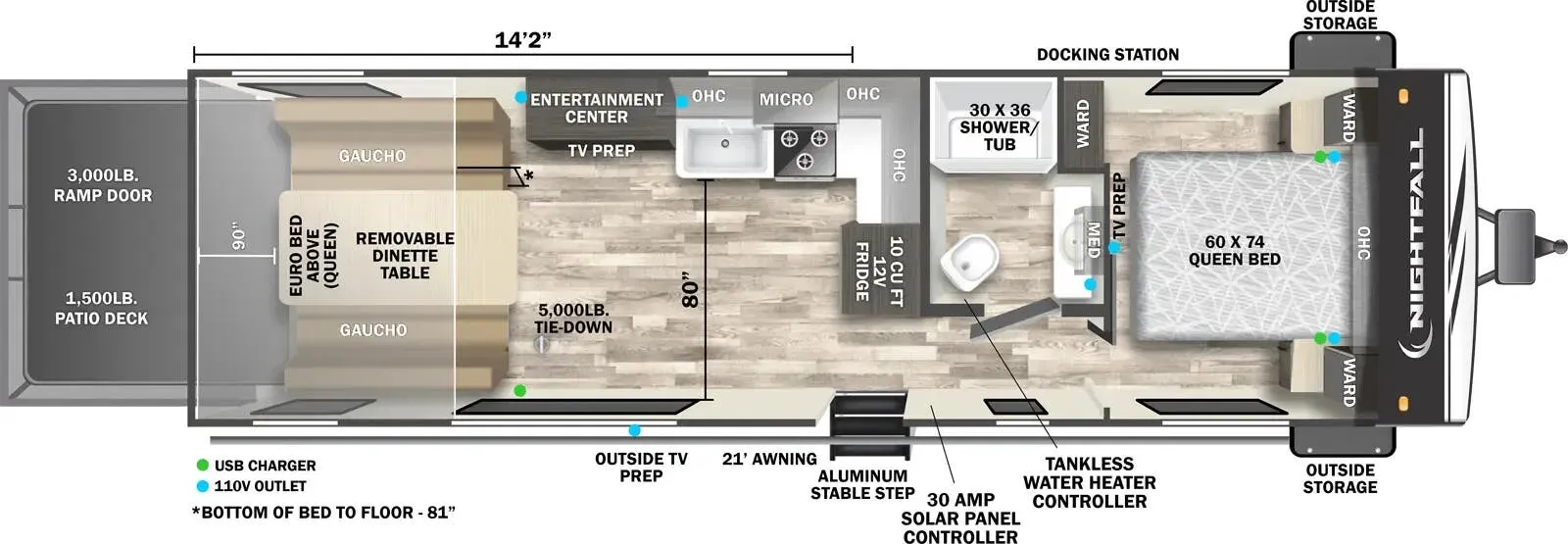 Forest River Nightfall 27N floor plan