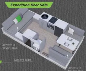 Aliner Expedition Rear Sofa floor plan
