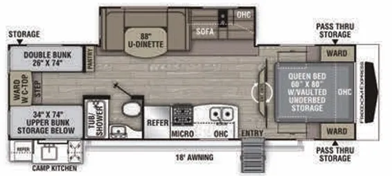 Coachmen Freedom Express Ultra Lite 292BHDS floor plan