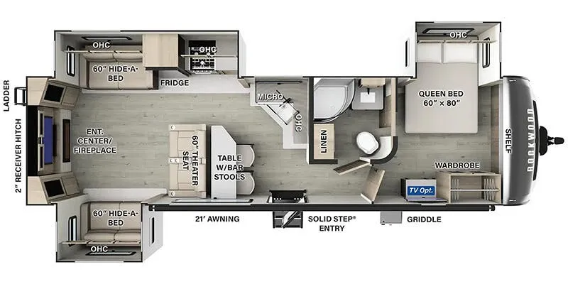 2025 Forest River Rockwood Ultra Lite 2908RL - Floor plan