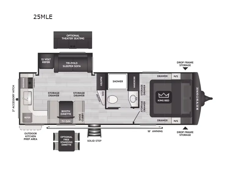 2024 Keystone Cougar Half Ton 25MLE floor plan