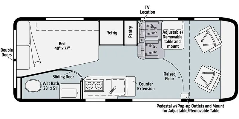 2023 Winnebago Travato 59G - Floor plan